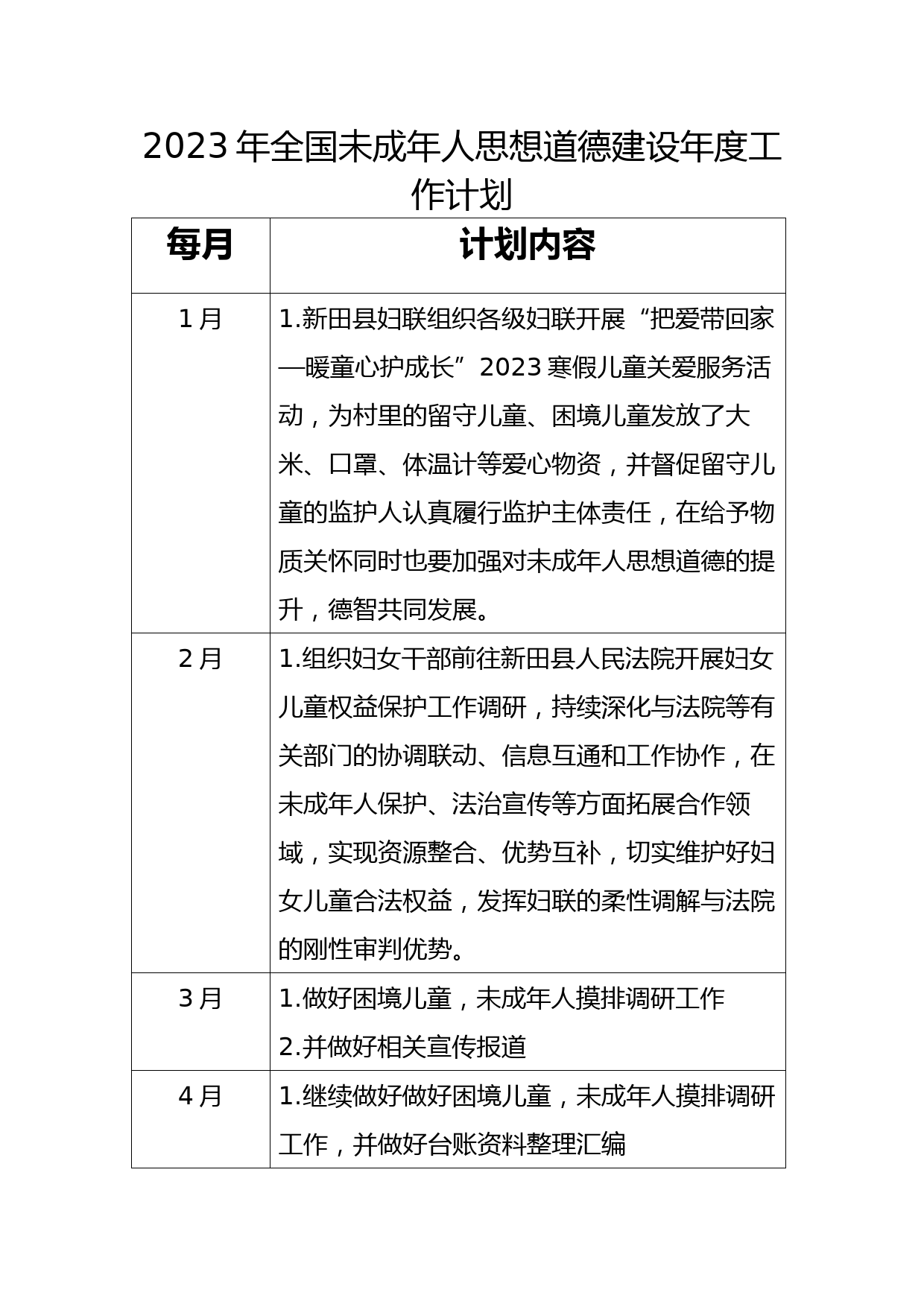 2023年全国未成年人思想道德建设年度工作计划