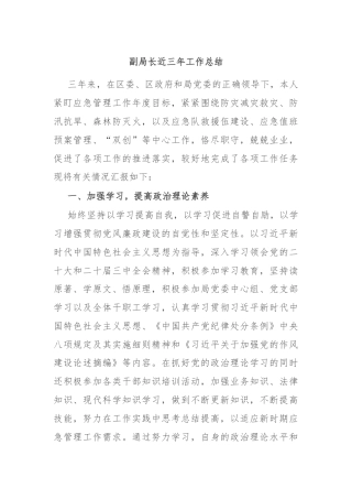 副局长近三年工作总结
