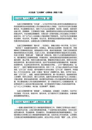 (15篇)大力弘扬“三大精神”心得体会