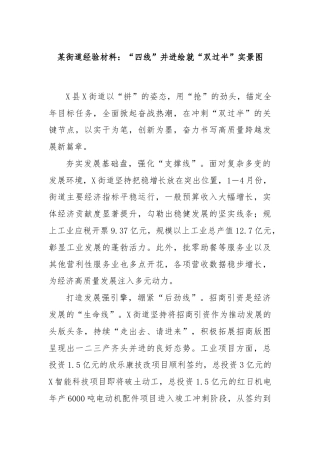 某街道经验材料：“四线”并进绘就“双过半”实景图