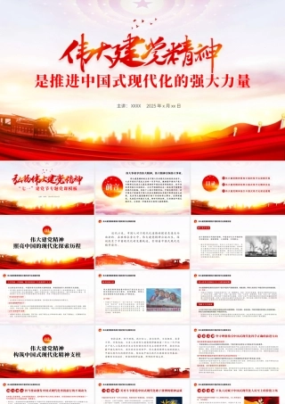 七一党课PPT：伟大建党精神是推进中国式现代化的强大力量