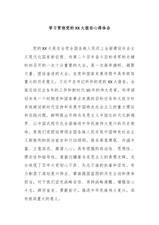 学习贯彻党的XX大报告心得体会