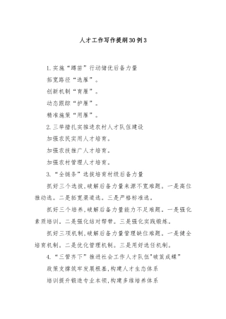 (30例)人才工作写作提纲3