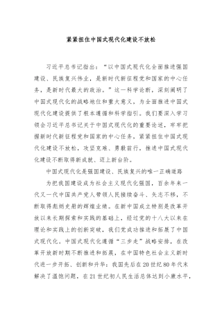 紧紧扭住中国式现代化建设不放松