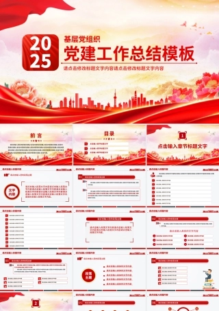 2025党政机关党建工作总结述职汇报PPT模板