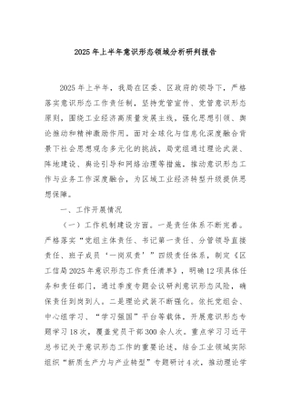2025年上半年意识形态领域分析研判报告