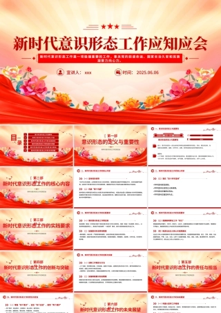 微党课PPT课件：2025新时代意识形态工作应知应会