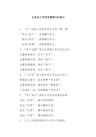 (30例)公务员工作写作提纲3
