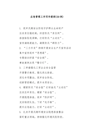 (30例)应急管理工作写作提纲