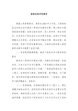 医院总结评估报告