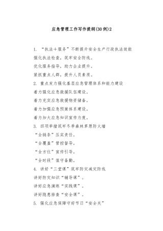 (30例)应急管理工作写作提纲2