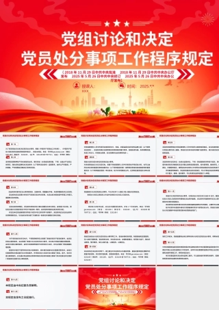 2025党内法规PPT课件：《党组讨论和决定党员处分事项工作程序___》