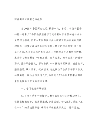 团县委学习教育总结报告
