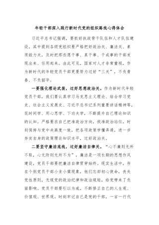 年轻干部深入践行新时代党的组织路线心得体会