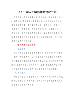 XX公司人才培养体系建设方案