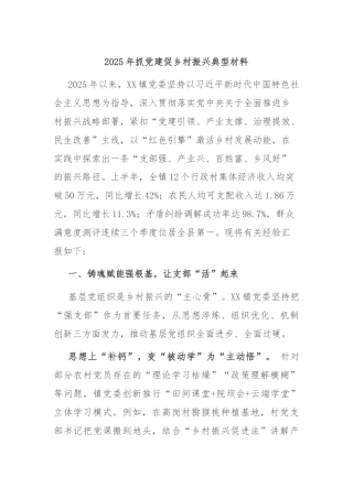 2025年抓党建促乡村振兴典型材料