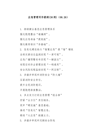 (30例)应急管理写作提纲（08.26）