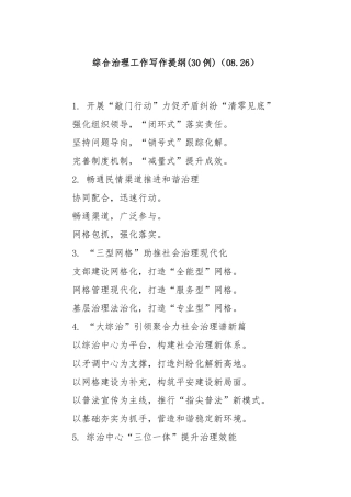 (30例)综合治理工作写作提纲（08.26）