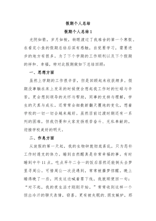 假期个人总结