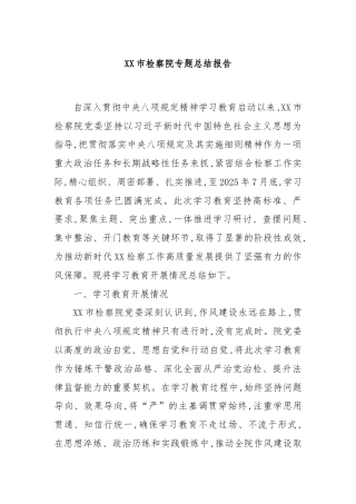 XX市检察院专题总结报告