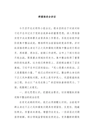 群腐推进会讲话