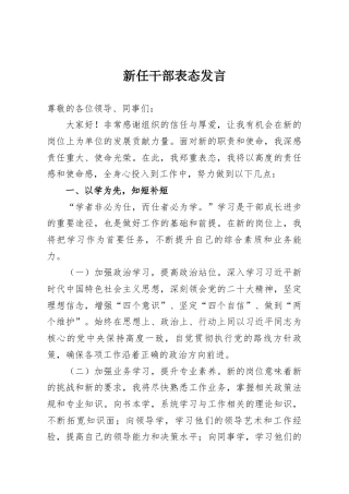 新任干部表态发言