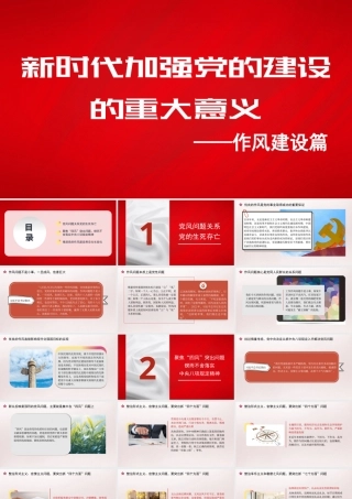 廉政党课PPT：新时代加强党的建设的重大意义——作风建设篇（30张）