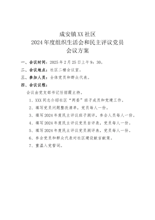 民主评议会议方案