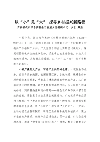 以“小”见“大” 探寻乡村振兴新路径