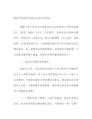 2025年政府机关政治生态分析报告
