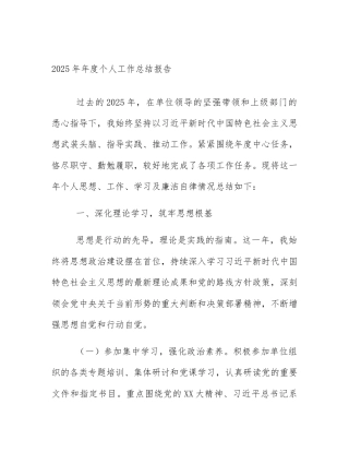 2025年年度个人工作总结报告