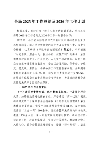 县局2025年工作总结及2026年工作计划