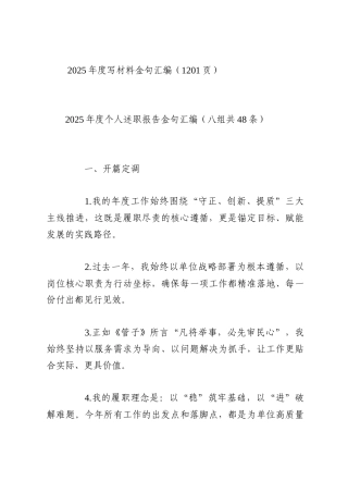 2025年度写材料金句汇编（1201页）