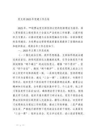 党支部2025年党建工作总结