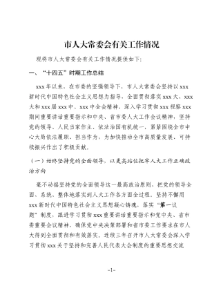 2025市人大常委会工作情况汇报