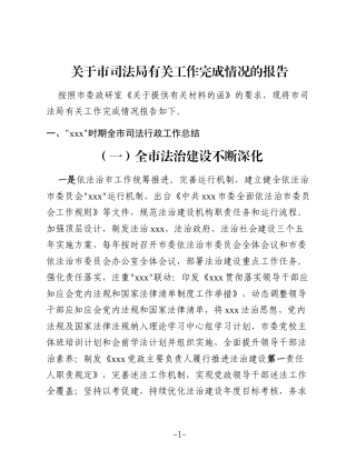 2025关于市司法局有关工作完成情况的报告