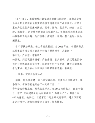 云上青岗换新颜——武汉局集团公司连续十年助力青岗坪村乡村振兴工作纪实