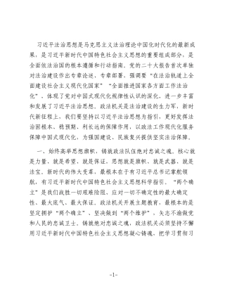坚持以法治思想为指引开创XX政法工作现代化新局面