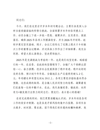 在2025年度全镇岁末年初专题会议上的讲话