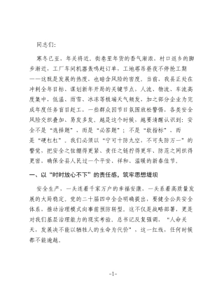 在2025年全县岁末安全生产工作会议上的讲话