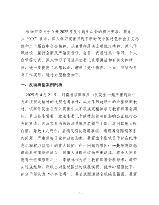 2025年个人对照检查（含典型案例剖析）