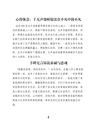 心得体会：于无声处听惊雷在平凡中铸不凡