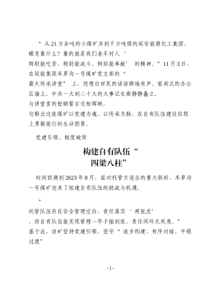 党建凝“家园”情 薪火燃奋斗志——延能集团禾草沟一号煤矿自有队伍建设纪实