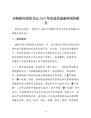 （9篇）2025年度述责述廉报告汇编