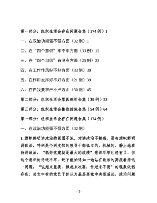 【参考材料】组织生活会查摆问题原因分析整改措施（267例）