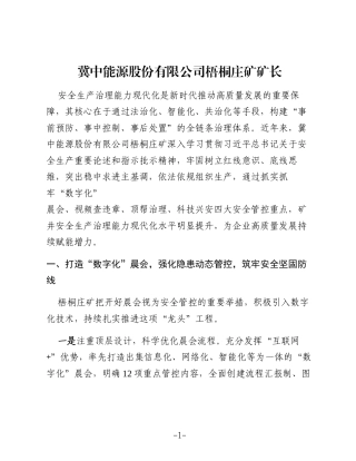 提实升“矿四井大安管全控生”产重治点理能力
