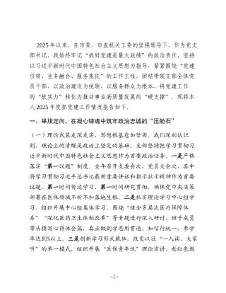 2025年度党支部书记抓党建工作述职报告