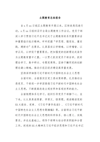 主题教育总结报告