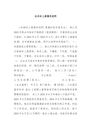 未及时上报情况说明