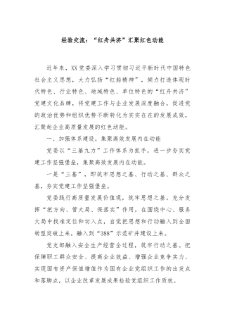 经验交流：“红舟共济”汇聚红色动能